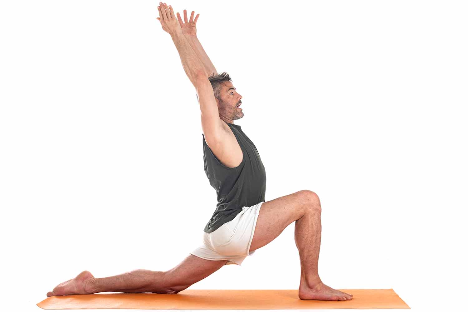 modified crescent pose in yoga crescent yoga pose